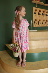 ALMA-SS-BABYDOLL-DRESS (KIDS) - ROMANTIC FLOWERS