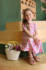 ALMA-SS-BABYDOLL-DRESS (KIDS) - ROMANTIC FLOWERS