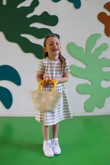 NATALIA-SS-DRESS-KIDS - MULTI WHITE STRIPE