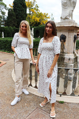 GRO-DRESS - CREME PINK FLOWER