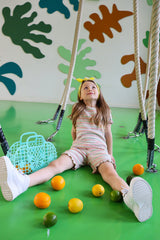 NATALIA-SHORTS-KIDS - MULTI MINT STRIPE