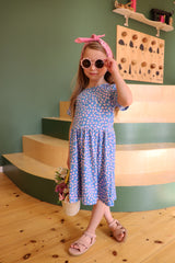 ALMA-SS-BABYDOLL-DRESS (KIDS) - BLUE ROSA FLOWERS