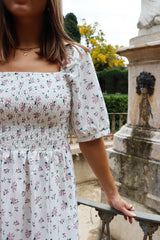 GRO-DRESS - CREME PINK FLOWER