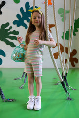 NATALIA-SHORTS-KIDS - MULTI MINT STRIPE