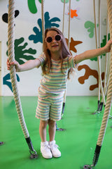 NATALIA-SHORTS-KIDS - MULTI WHITE STRIPE