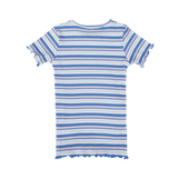 NATALIA-SS-BLOUSE-KIDS - BLUE WHITE ROSE STRIPE