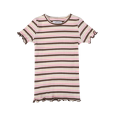NATALIA-SS-BLOUSE-KIDS - BROWN ROSE CREME STRIPE