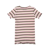 NATALIA-SS-BLOUSE-KIDS - BROWN ROSE CREME STRIPE
