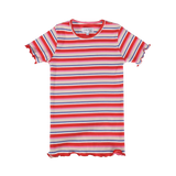 NATALIA-SS-BLOUSE-KIDS - CREME ORANGE BLUE STRIPE