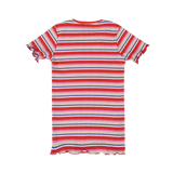 NATALIA-SS-BLOUSE-KIDS - CREME ORANGE BLUE STRIPE