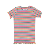 NATALIA-SS-BLOUSE-KIDS - MULTI ORANGE PINK STRIPE