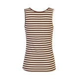 NATALIA TANK TOP - BROWN CREME STRIPE