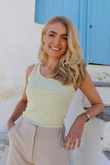 NATALIA TANK TOP - YELLOW CREME STRIPE