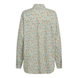 SARA LS SHIRT - ORANGE GREEN DITSY