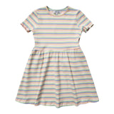 NATALIA-SS-DRESS-KIDS - MULTI WHITE STRIPE