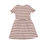 NATALIA-SS-DRESS-KIDS - BROWN ROSE CREME STRIPE