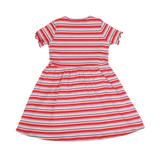 NATALIA-SS-DRESS-KIDS - CREME ORANGE BLUE STRIPE