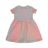 NATALIA-SS-DRESS-KIDS - MULTI ORANGE PINK STRIPE