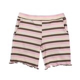NATALIA-SHORTS-KIDS - BROWN ROSE CREME STRIPE