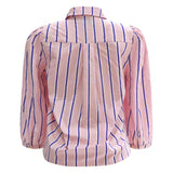 FLORA-BLOUSE - ROSE BLUE STRIPE