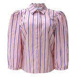 FLORA-BLOUSE - ROSE BLUE STRIPE