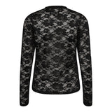 ISA LS LACE BLOUSE - BLACK