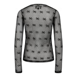 ISA LS LACE BLOUSE - BLACK BOW