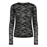 ISA LS LACE BLOUSE - BLACK FLOWER2