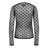 ISA LS LACE BLOUSE - BLACK HEART