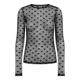 ISA LS LACE BLOUSE - BLACK HEART
