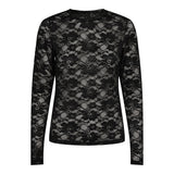 ISA LS LACE BLOUSE - BLACK