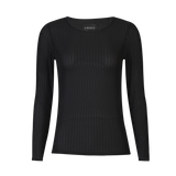 ISA LS LACE BLOUSE - BLACK WAVY LINES