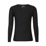 ISA LS LACE BLOUSE - BLACK WAVY LINES