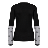 ISA LS LACE SLEEVE BLOUSE - BLACK BOW