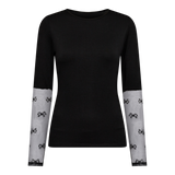 ISA LS LACE SLEEVE BLOUSE - BLACK BOW