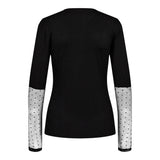 ISA LS LACE SLEEVE BLOUSE - BLACK DOT