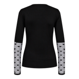 ISA LS LACE SLEEVE BLOUSE - BLACK HEART