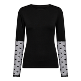 ISA LS LACE SLEEVE BLOUSE - BLACK HEART
