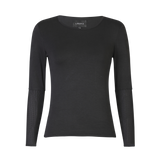 ISA LS LACE SLEEVE BLOUSE - BLACK WAVY LINES