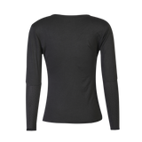 ISA LS LACE SLEEVE BLOUSE - BLACK WAVY LINES