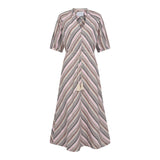 MARTINI-DRESS - BROWN ROSE STRIPE
