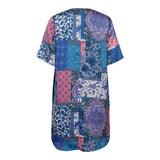 PATTY-SS-TUNIC - BLUE PATCHWORK