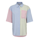 VIOLA-SS-SHIRT - MINT BLUE PINK STRIPE