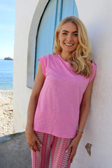 WOOL T-SHIRT - BUBBLEGUM