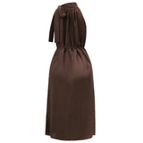 OTELIA DRESS - DARK BROWN