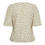 OPAL-SS-BLOUSE - CREME YELLOW FLOWER