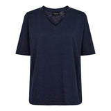 ULLA-SS-VNECK-TSHIRT - NAVY