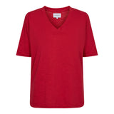 ULLA-SS-VNECK-TSHIRT - RED