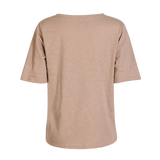 ULLA-SS-VNECK-TSHIRT - DARK SAND
