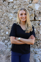 ULLA-SS-VNECK-TSHIRT - BLACK